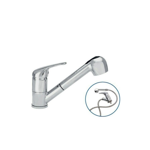 Poem Kitchen Faucet Counter with Shower Silver