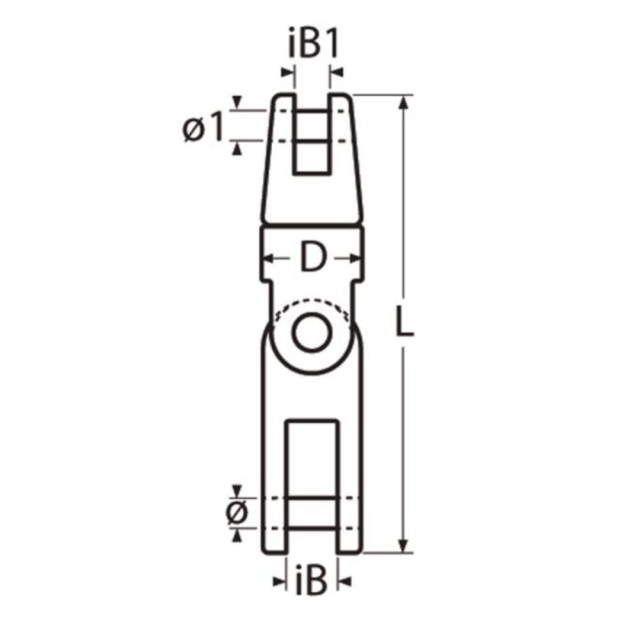 Anchor connector - double swivel A4 10-13mm