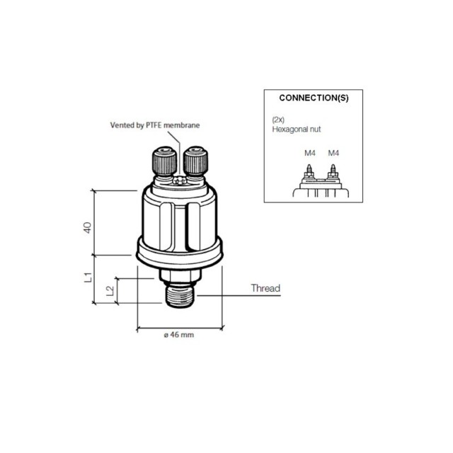 Pressure sender 0-25 Bar - 1/8-27 NPTF