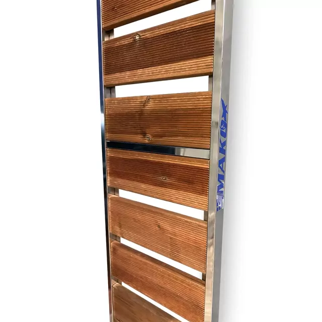 Πασαρέλα Inox Σταθερή 2,40Μ. με Ξύλο Teak & Λάμα βάσης