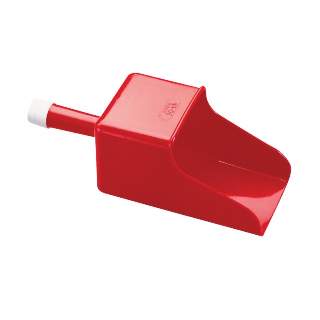 Ladle/Scoop - Funnel, with filter 290 x 110 mm Red