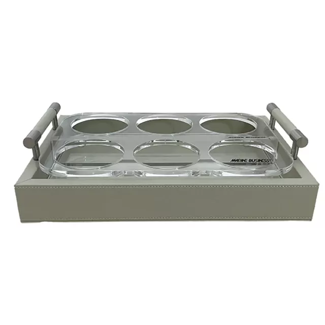 Cup Holder 29x19x4 cm Tray Waves  – Beige M