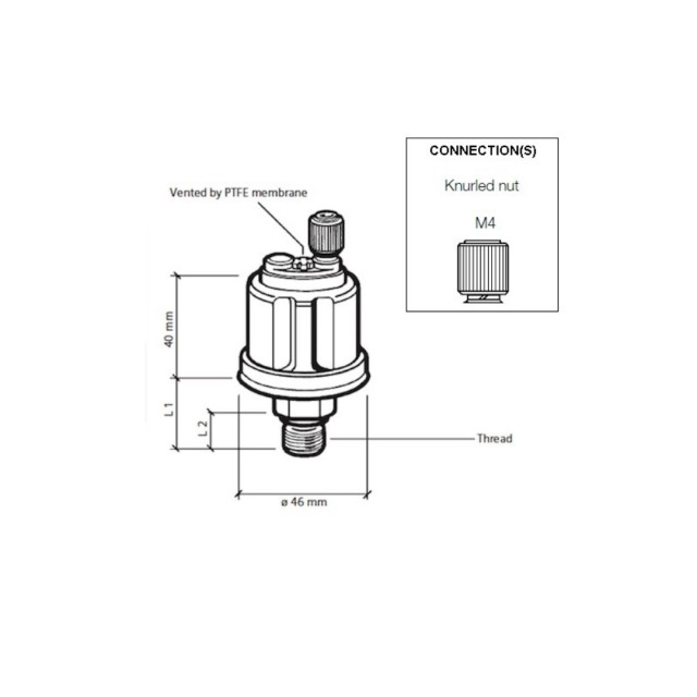 Pressure sender 0-10 Bar - 1/8-27 NPTF