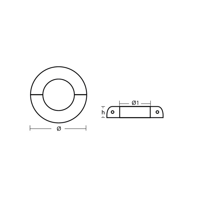 Anode Medium type Shaft collar O 60mm