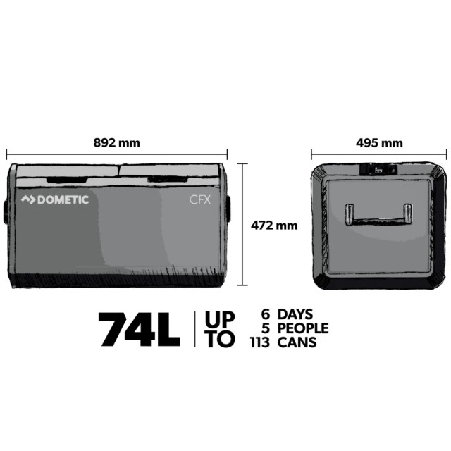 Dometic CFX3 75DZ Portable Compresor Cooler And Freezer,74lt