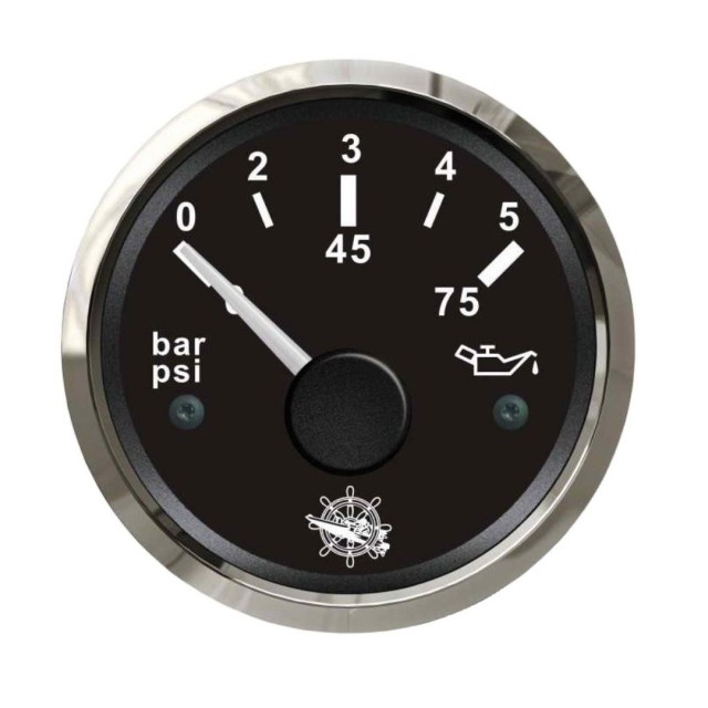 Oil pressure indicator 0/5 bar Black/Glossy