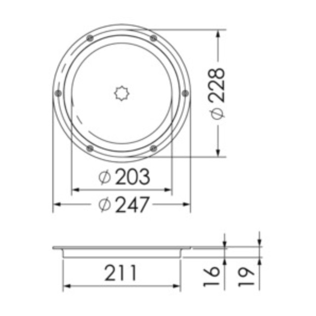 Καταπακτή επιθεώρησης Ανοξείδωτο  AISI 316 203mm