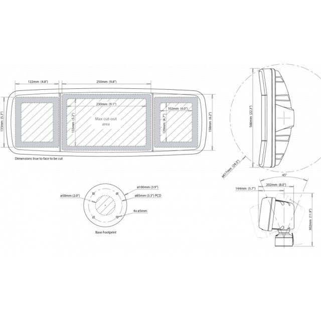 Scanpod SPD-4XI-W Helm Pod for 2 standard Instruments + 7 display