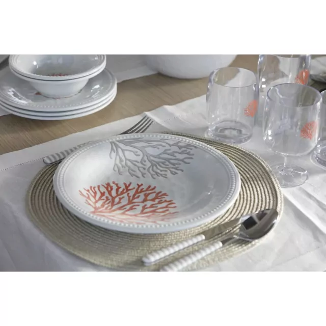 Melamine Dinner Plate Mare – Coral, 6 Pc