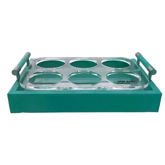 Cup Holder 29x19x4 cm Tray Waves - Turquoise M