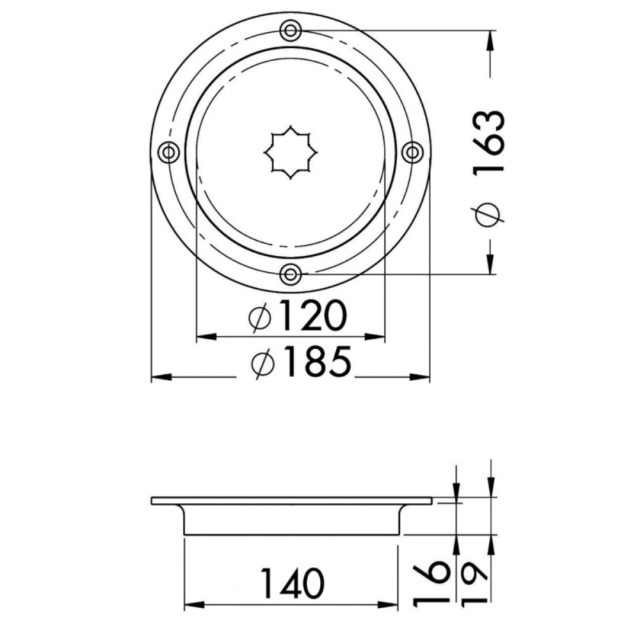 Καταπακτή επιθεώρησης Ανοξείδωτο  AISI 316 120mm