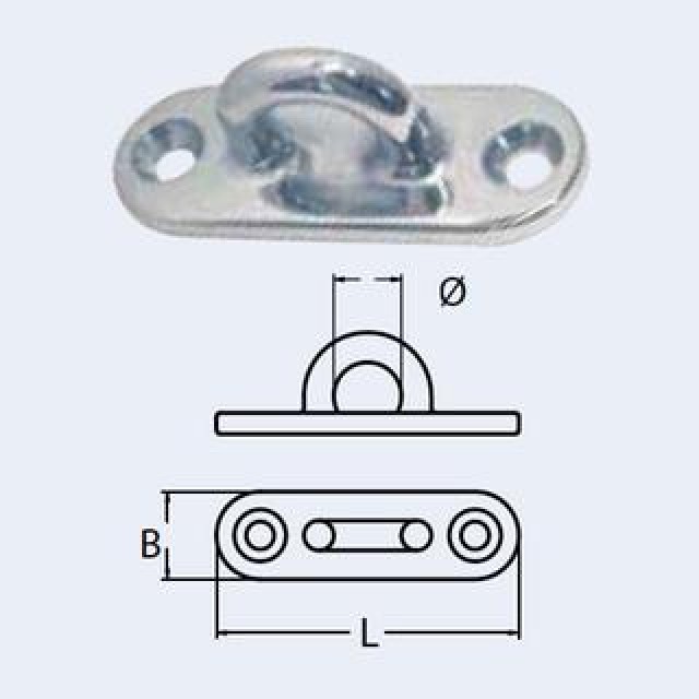 Pad Eye Oblong Base 100 mm