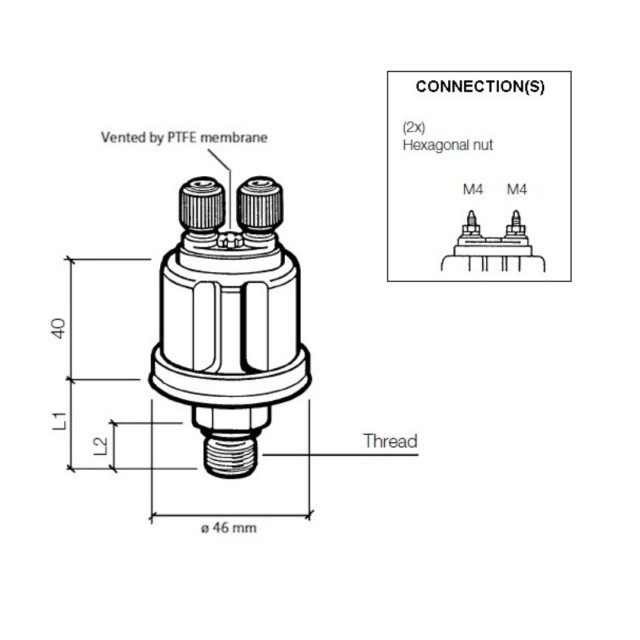 PRESSURE SENDER 25BAR M14x1,5