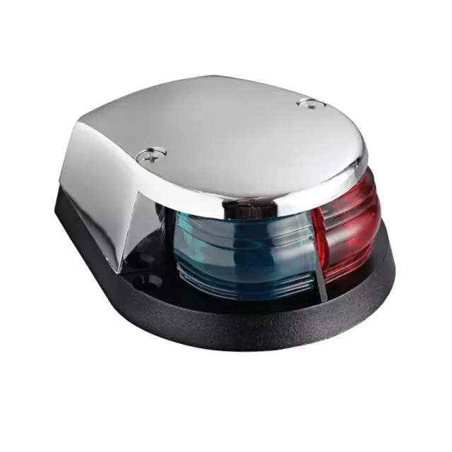 Red/green bow navigation light chromed cap