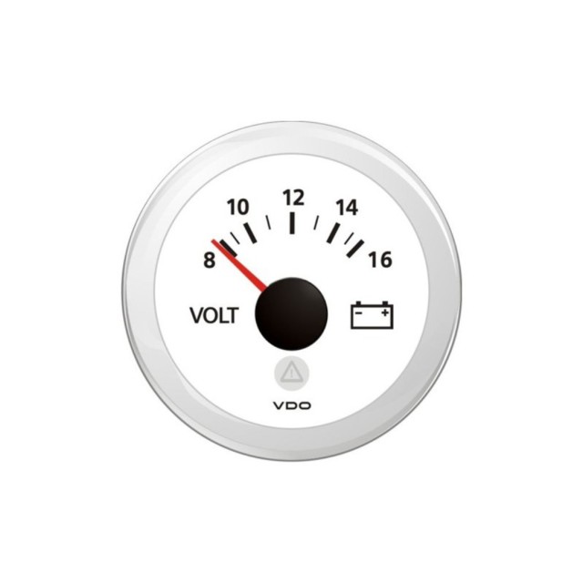 Voltmeter 8-16V White 52 mm Veratron ViewLine