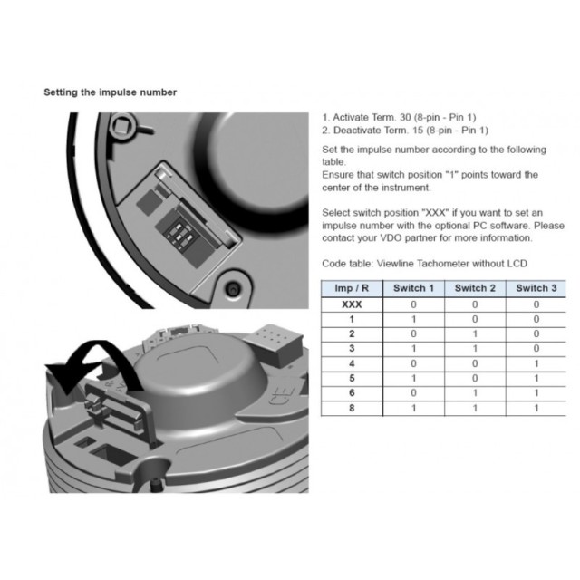 Στροφόμετρο Veratron ViewLine 6.000 RPM Μαύρο 85mm