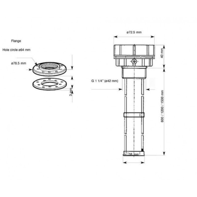 Αισθητήρας νερού λυμάτων 4-20 mA - 600-1200mm