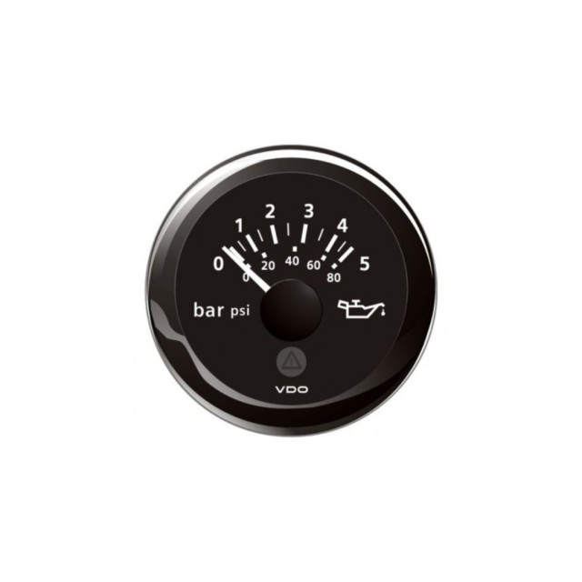 OIL PRESSURE D52mm black 12/24V 5bar