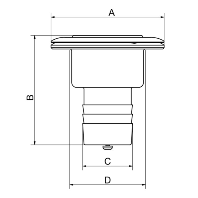 Deck Filler for Waste, 38mm, thread-lock