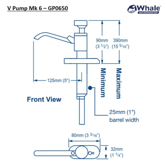 Whale Galley Pumpe V Mk6 (hand operated)