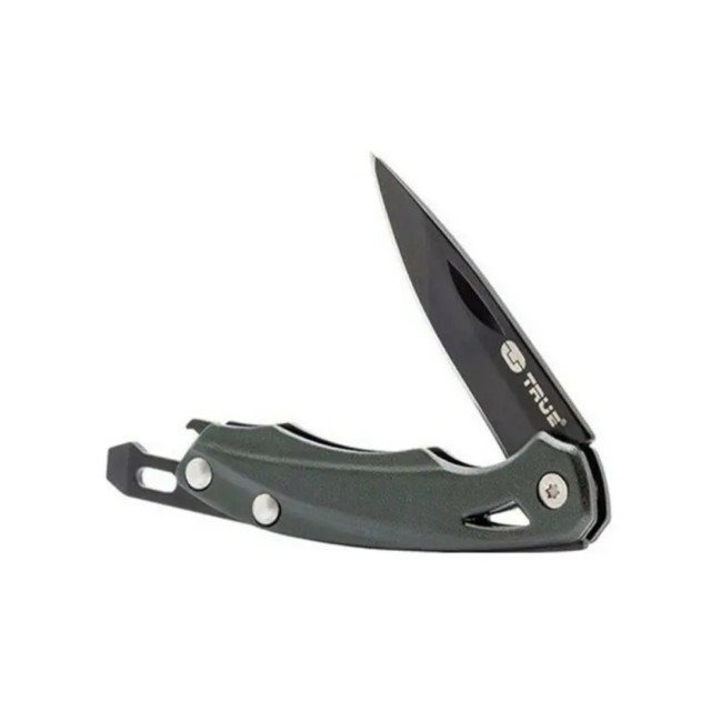 Slip Pocket Knife Survival Black with Blade made of Stainless Steel