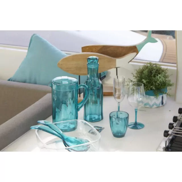 Square Salad Bowl + Happy Cutlery – Turquoise