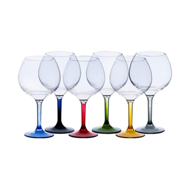 Multicolored Drinking Glasses from Tritan 650ml Balloon Party Marine Business (Set of 6 Pieces)