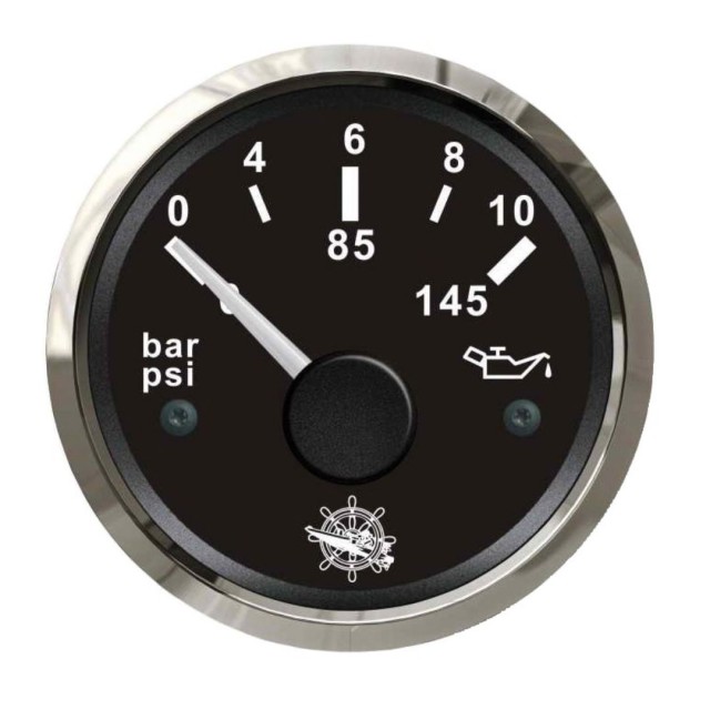Oil pressure indicator 0/10 bar Black/Glossy