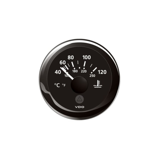 WATER TEMPERATURE D52mm black 12/24V 120C