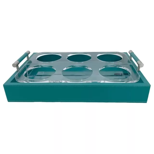 Cup Holder 38x24,5x5 cm Tray Waves – Turquoise L