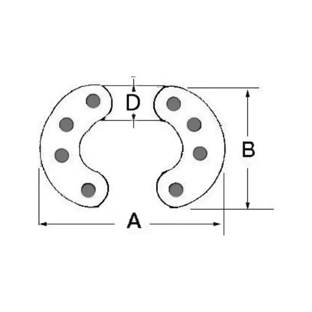 8-pin connecting link AISI 316 10 mm