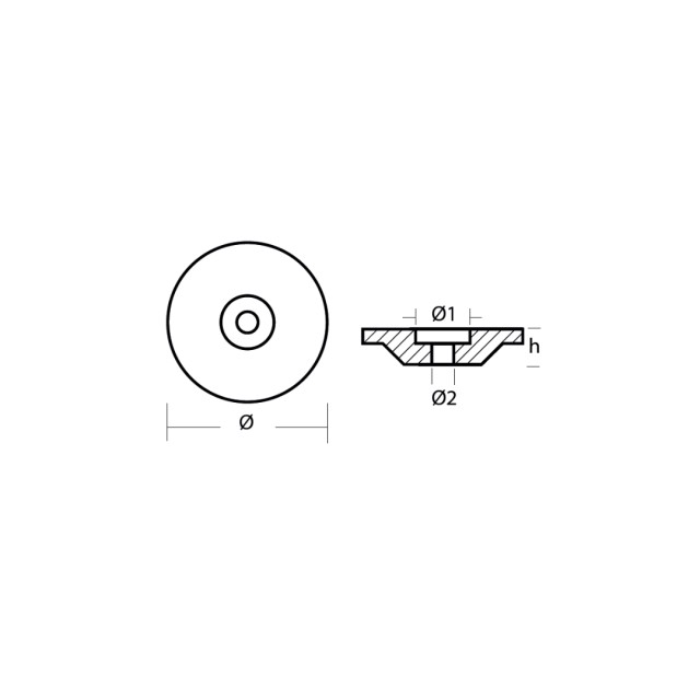 Anode Yamaha Round Plate for Engines