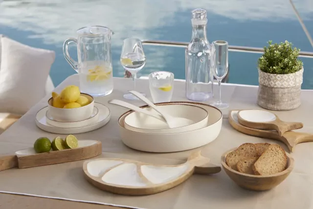 Deep Melamine Plate Ivory, Maldivas Set 6U