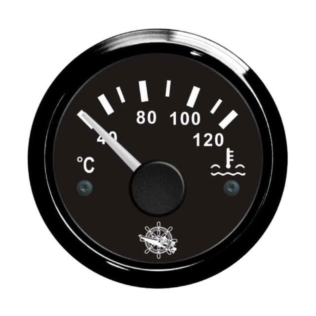 Water temperature gauge 40/120° black